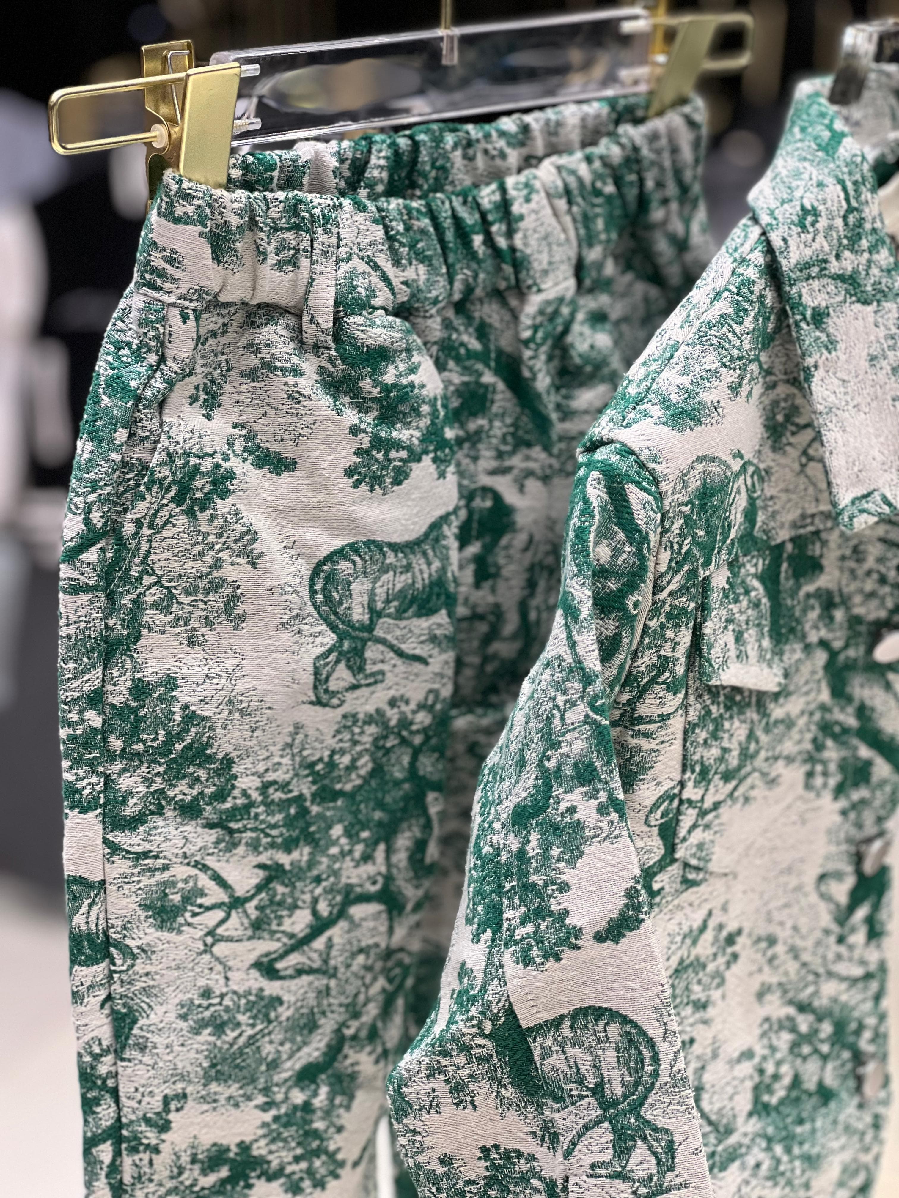 Dior Kids - Green Toile de Jouy Jacket & Pants Set