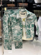 Dior Kids - Green Toile de Jouy Jacket & Pants Set