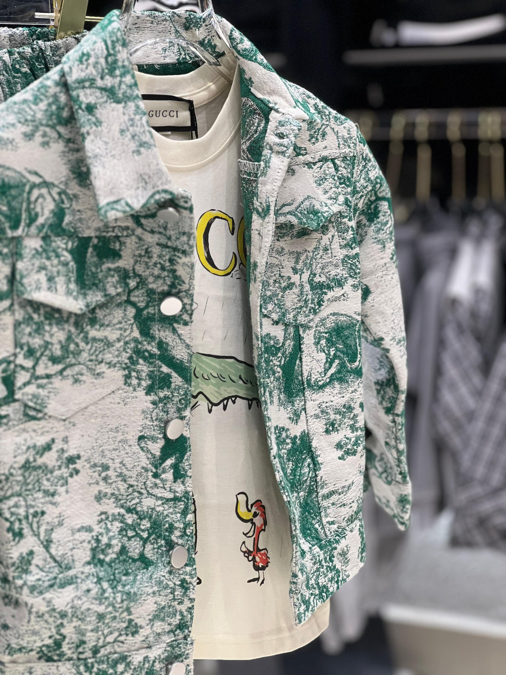 Dior Kids - Green Toile de Jouy Jacket & Pants Set