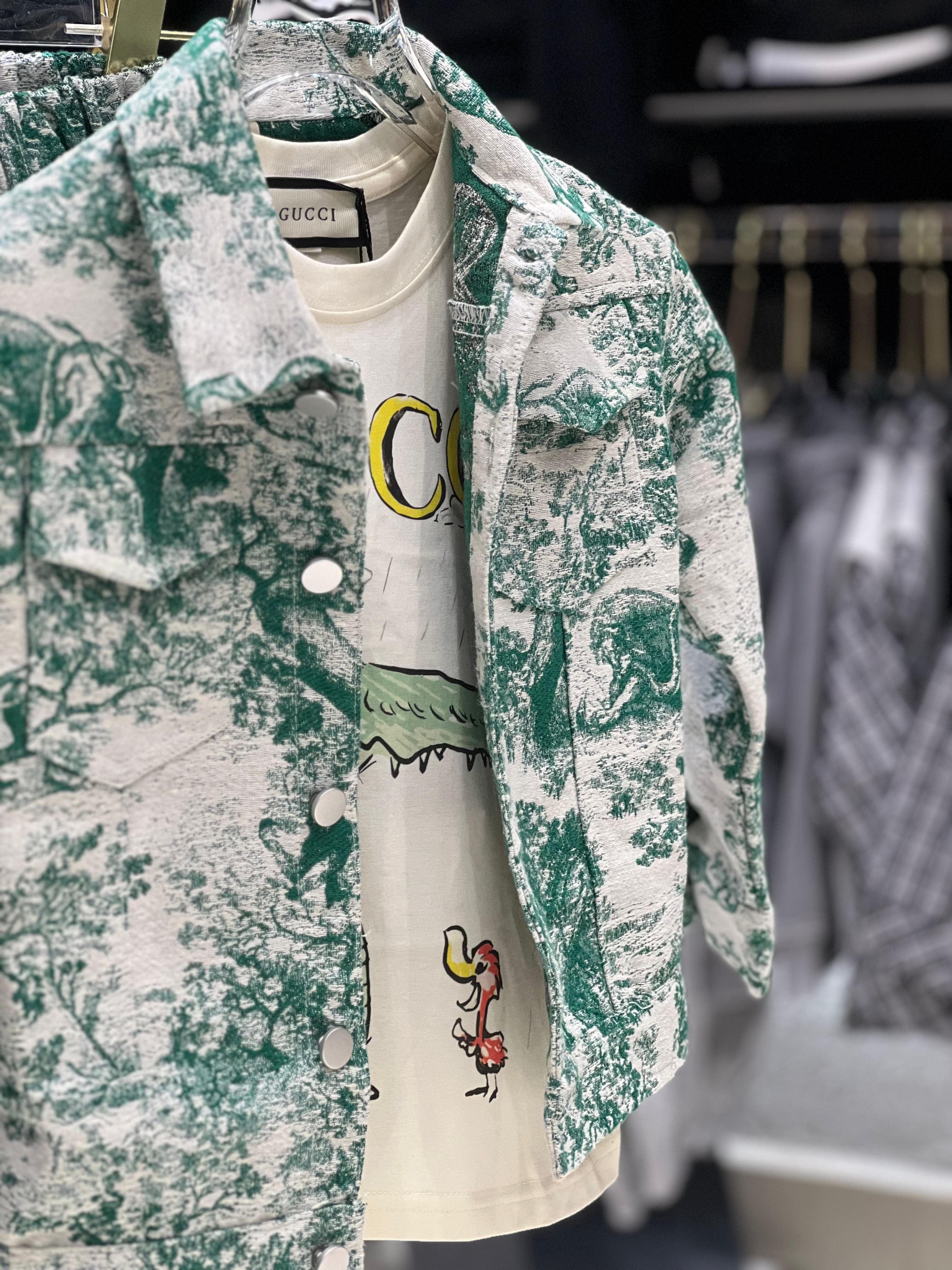 Dior Kids - Green Toile de Jouy Jacket & Pants Set