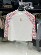 Dior Kids - White Sweatshirt with Red Sleeves