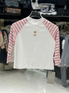 Dior Kids - White Sweatshirt with Red Sleeves