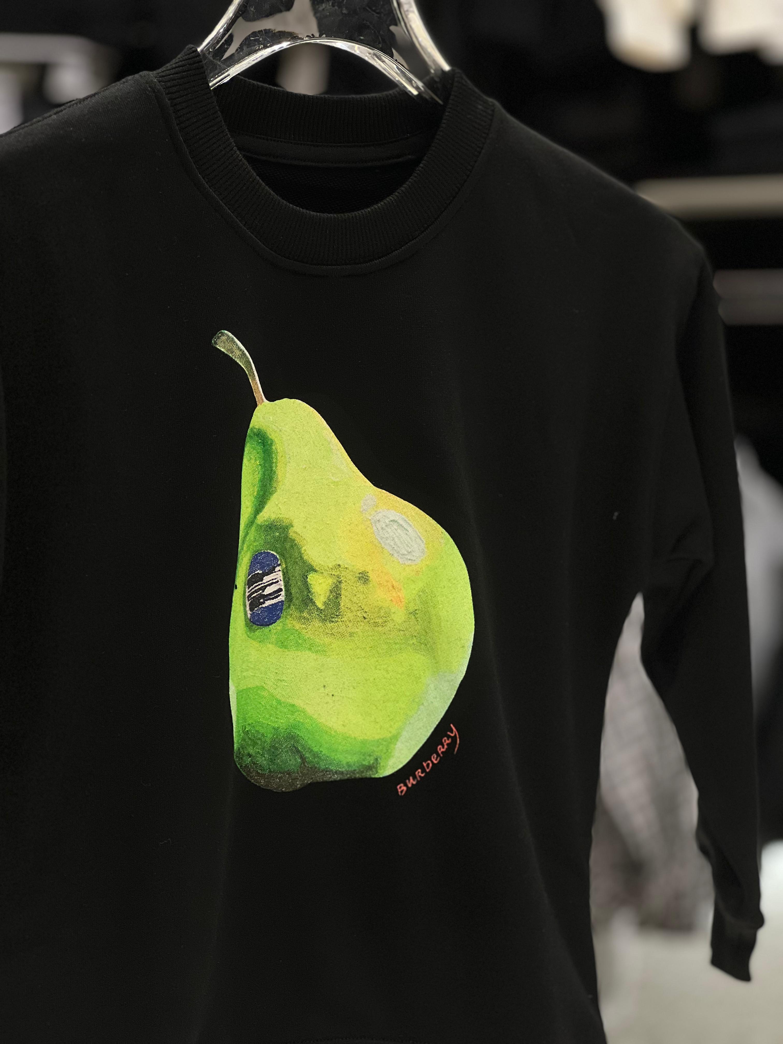 Burberry Kids - Black Watercolor Pear Cotton Sweatshirt