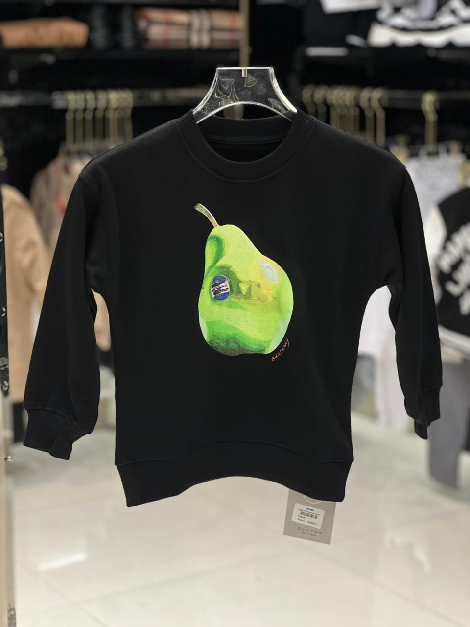 Burberry Kids - Black Watercolor Pear Cotton Sweatshirt