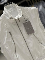 Fashion Kids - Modern Lightweight White Nylon Zip-Up Vest