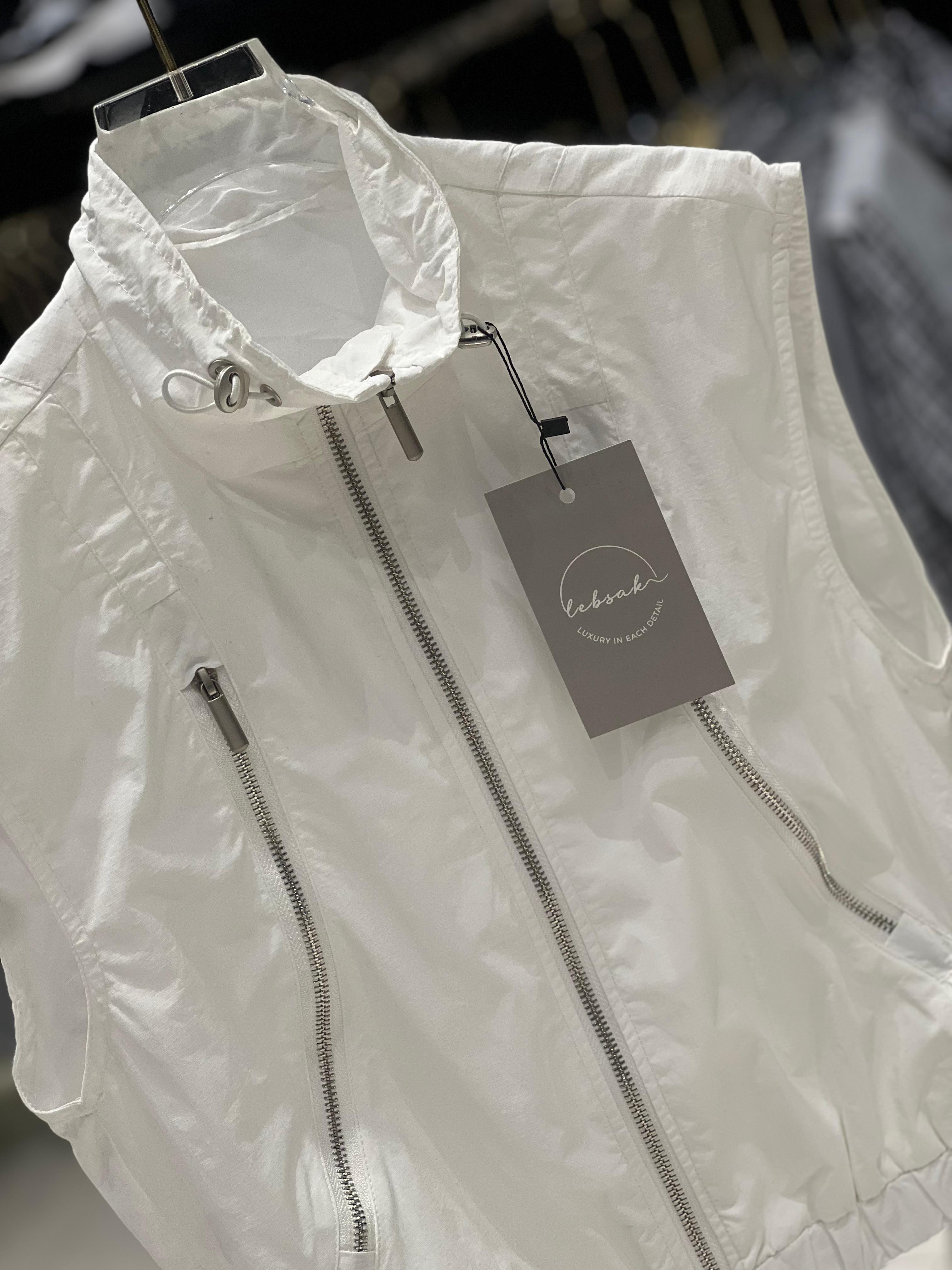 Fashion Kids - Modern Lightweight White Nylon Zip-Up Vest