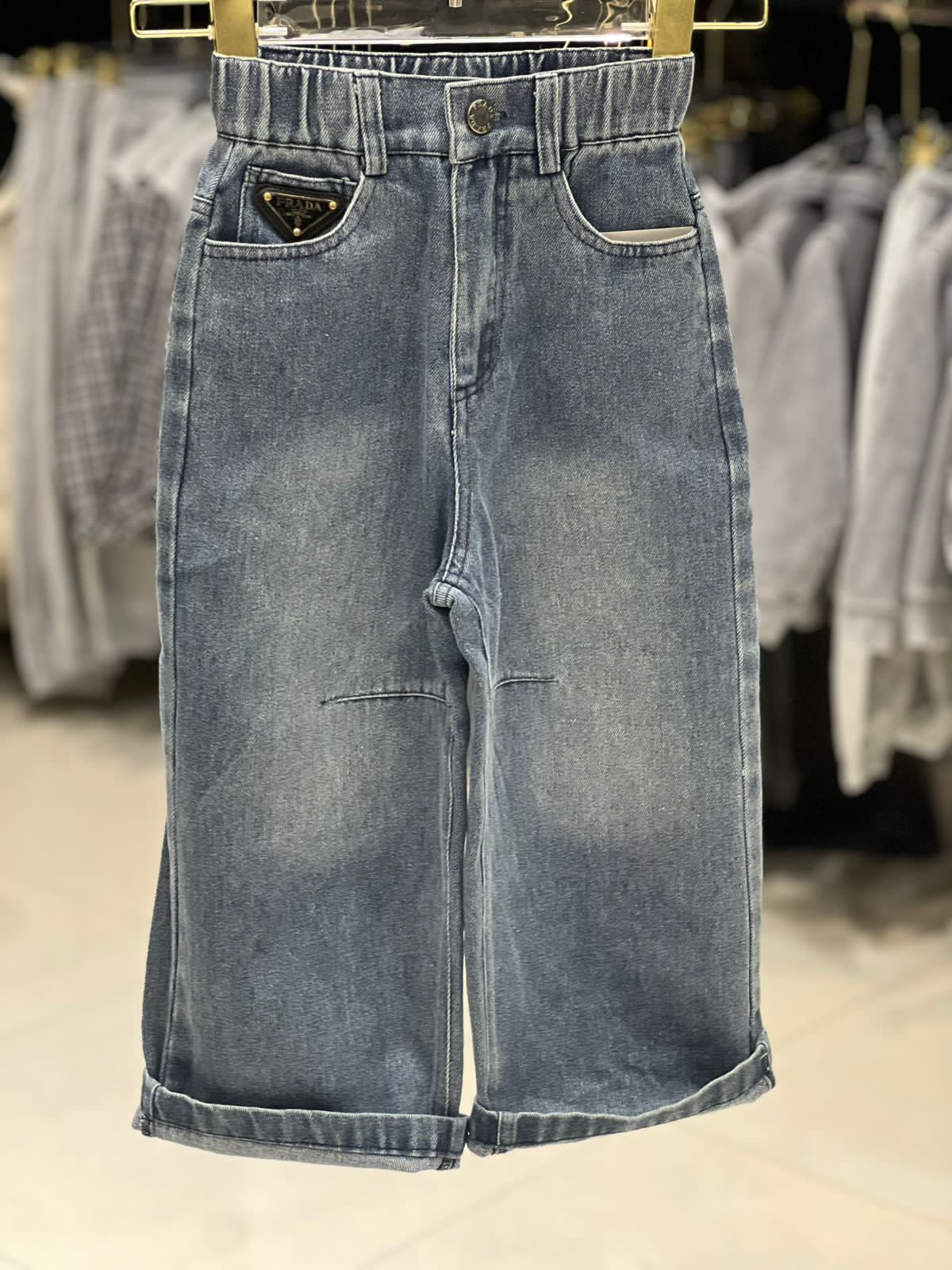 Prada Kids - Wide-Leg Denim Jeans with Prada Logo