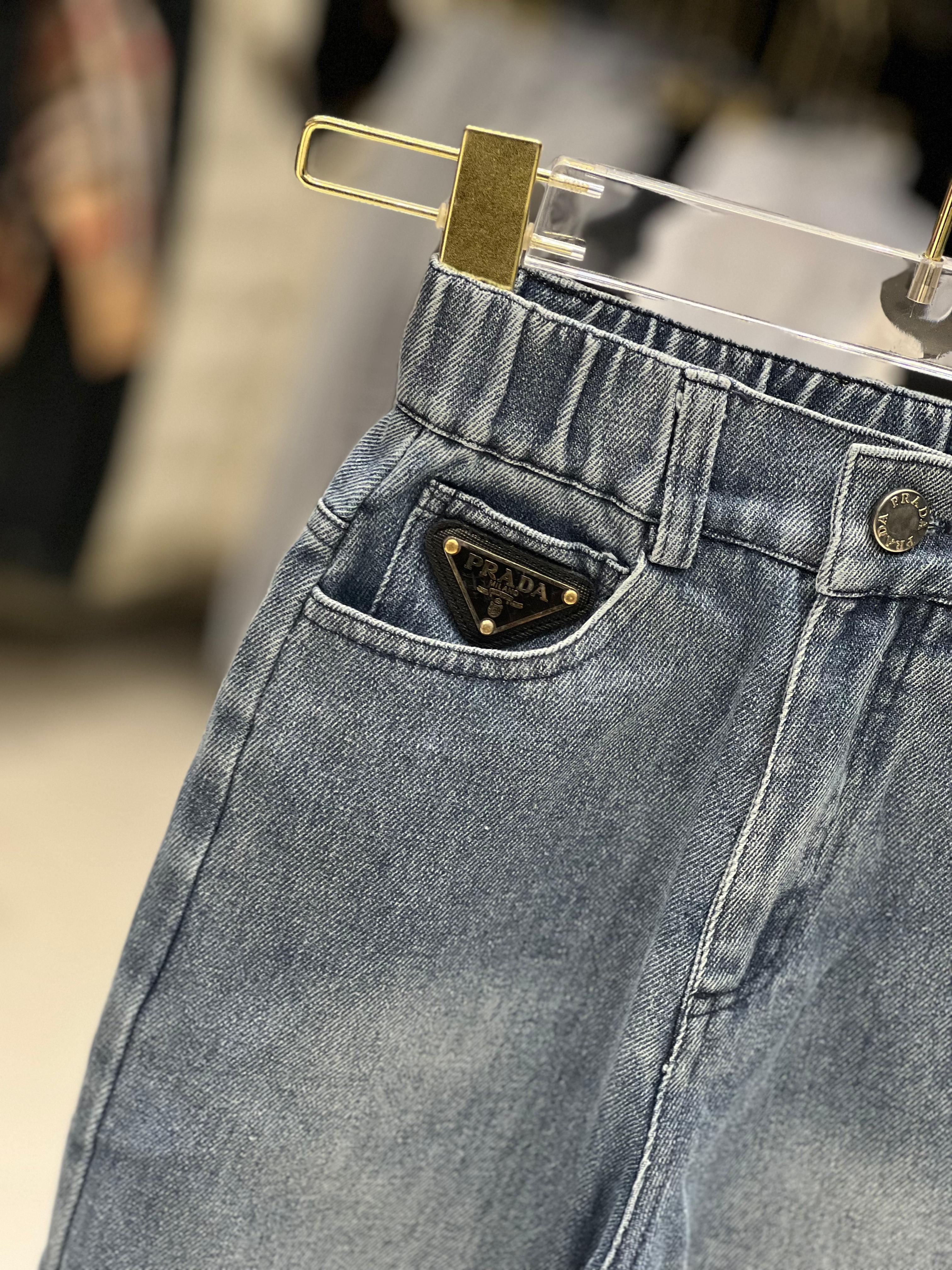 Prada Kids - Wide-Leg Denim Jeans with Prada Logo