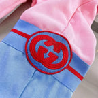 Gucci - Kids Pink & Blue Felted Cotton Jersey Tracksuit Set with Interlocking G Patch