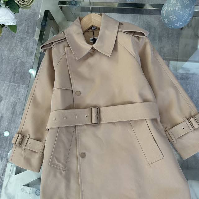 Burberry - Kids Honey Beige Cotton Gabardine Trench Coat with Vintage Check Lining