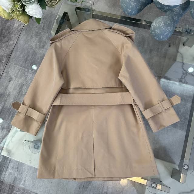 Burberry - Kids Honey Beige Cotton Gabardine Trench Coat with Vintage Check Lining