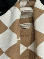 Burberry - Kids' Camel & White Diamond Knit Sweater with Fringed Scarf
