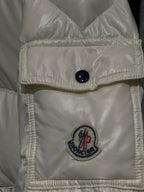 Moncler - Kids Ivory Glossy Puffer Jacket | Winter Down Coat with Logo
