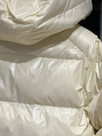 Moncler - Kids Ivory Glossy Puffer Jacket | Winter Down Coat with Logo