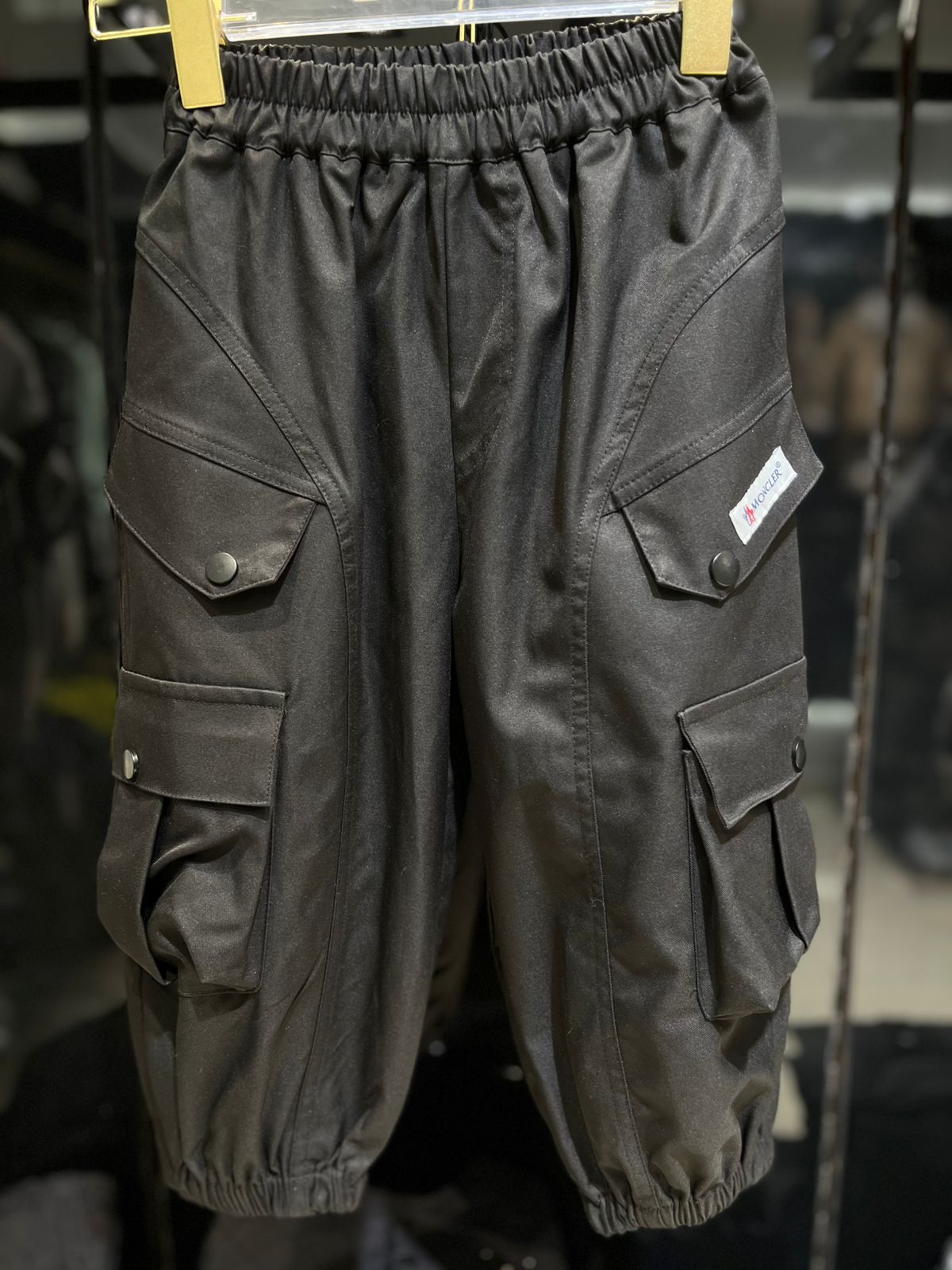 Moncler - Kids Black Cargo Pants | Elasticated Utility Joggers