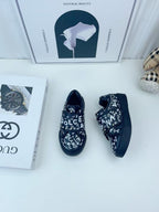 Dolce & Gabbana - Kids – Black Graffiti Logo Leather Slip-On Sneakers