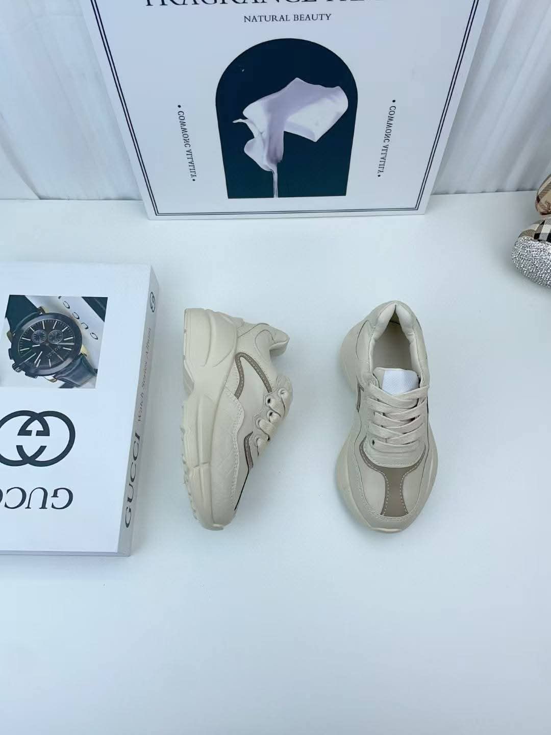 Gucci - Kids Rhyton Leather Sneakers – Ivory/Beige