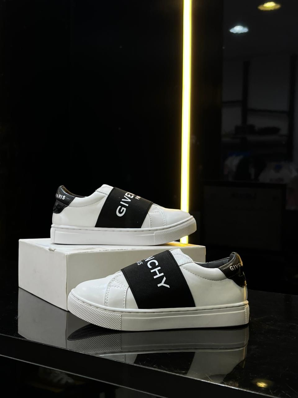 Givenchy - Kids Urban Street Slip-On Sneakers with Logo Strap - White