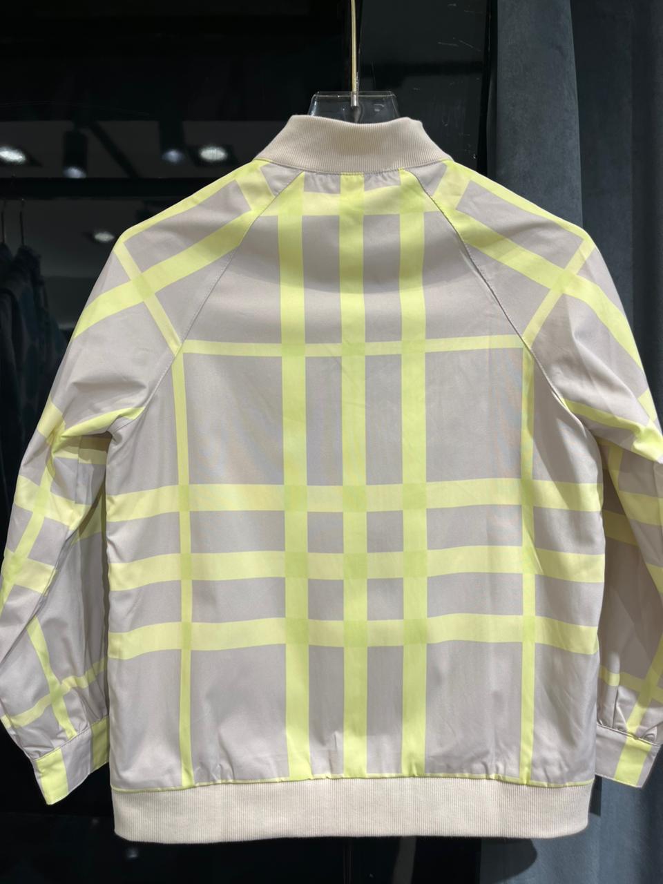 Burberry - Kids Neon Grid Check Bomber Jacket - Archive Beige