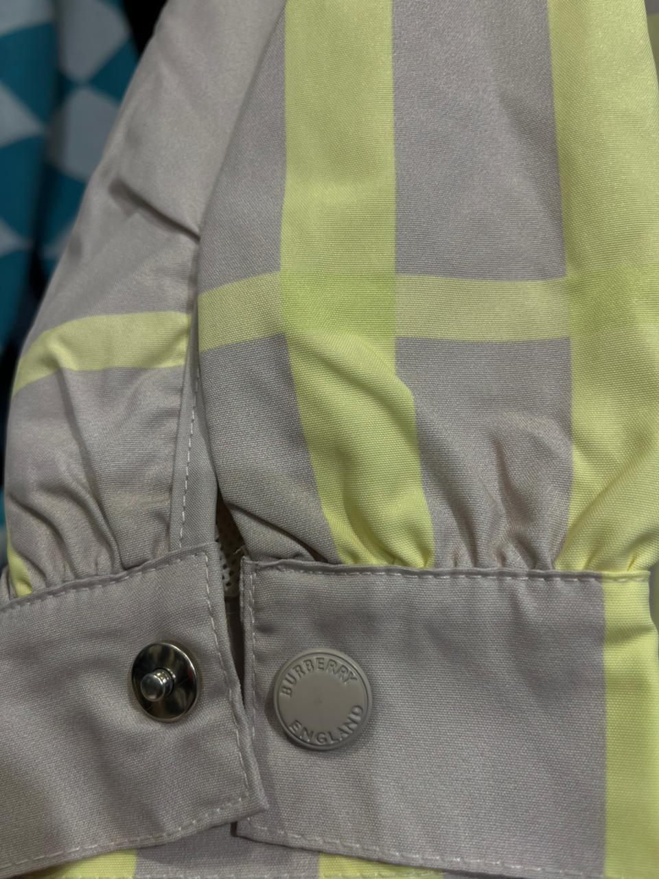 Burberry - Kids Neon Grid Check Bomber Jacket - Archive Beige