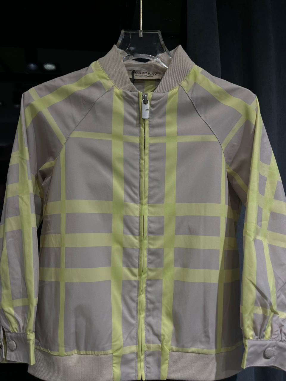 Burberry - Kids Neon Grid Check Bomber Jacket - Archive Beige