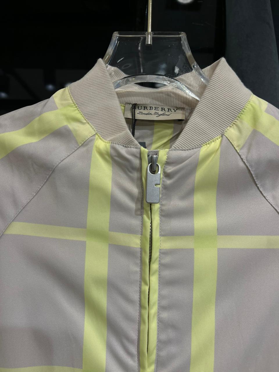 Burberry - Kids Neon Grid Check Bomber Jacket - Archive Beige