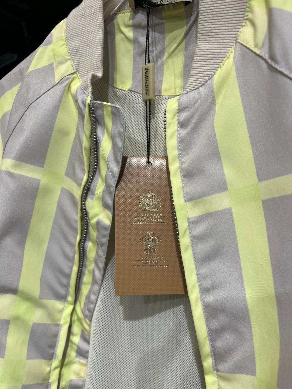 Burberry - Kids Neon Grid Check Bomber Jacket - Archive Beige