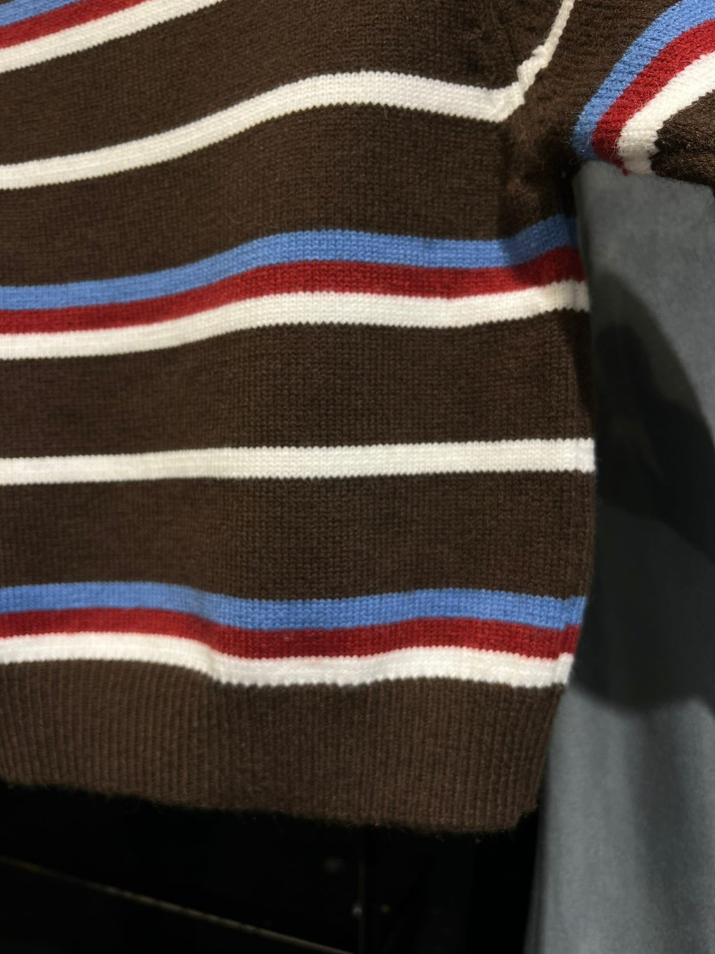 Gucci - Kids Striped Knit Polo Sweater with Interlocking G Patch - Brown/Multi