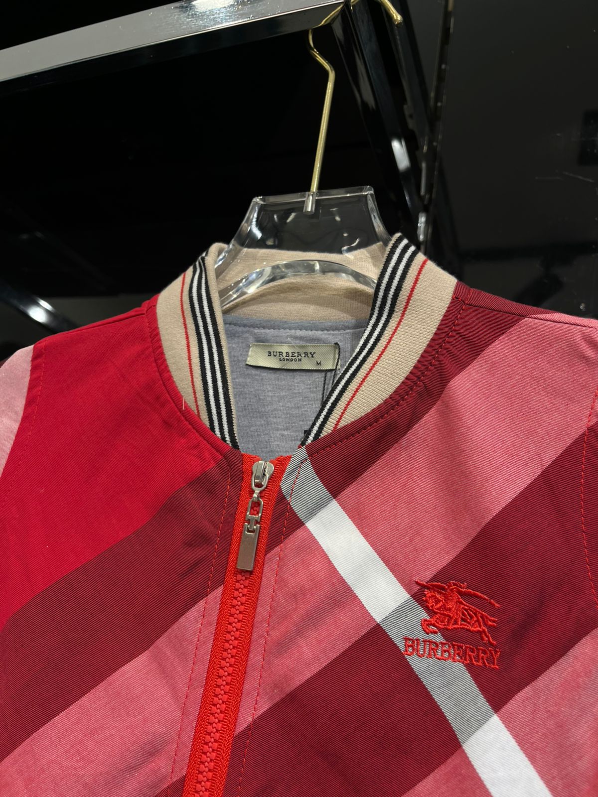 Burberry - Kids Red Check Bomber Jacket | Designer Boys Outerwear