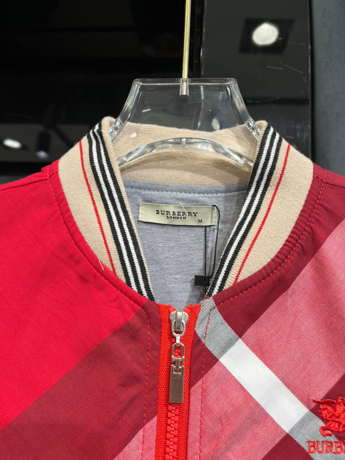Burberry - Kids Red Check Bomber Jacket | Designer Boys Outerwear