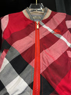 Burberry - Kids Red Check Bomber Jacket | Designer Boys Outerwear