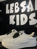 Dolce & Gabbana - Junior White Leather Sneakers with Contrast Laces