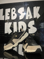 Chanel - Kids' Two-Tone Leather & Suede Sneakers – Black/White