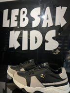 Chanel - Kids' Two-Tone Leather & Suede Sneakers – Black/White