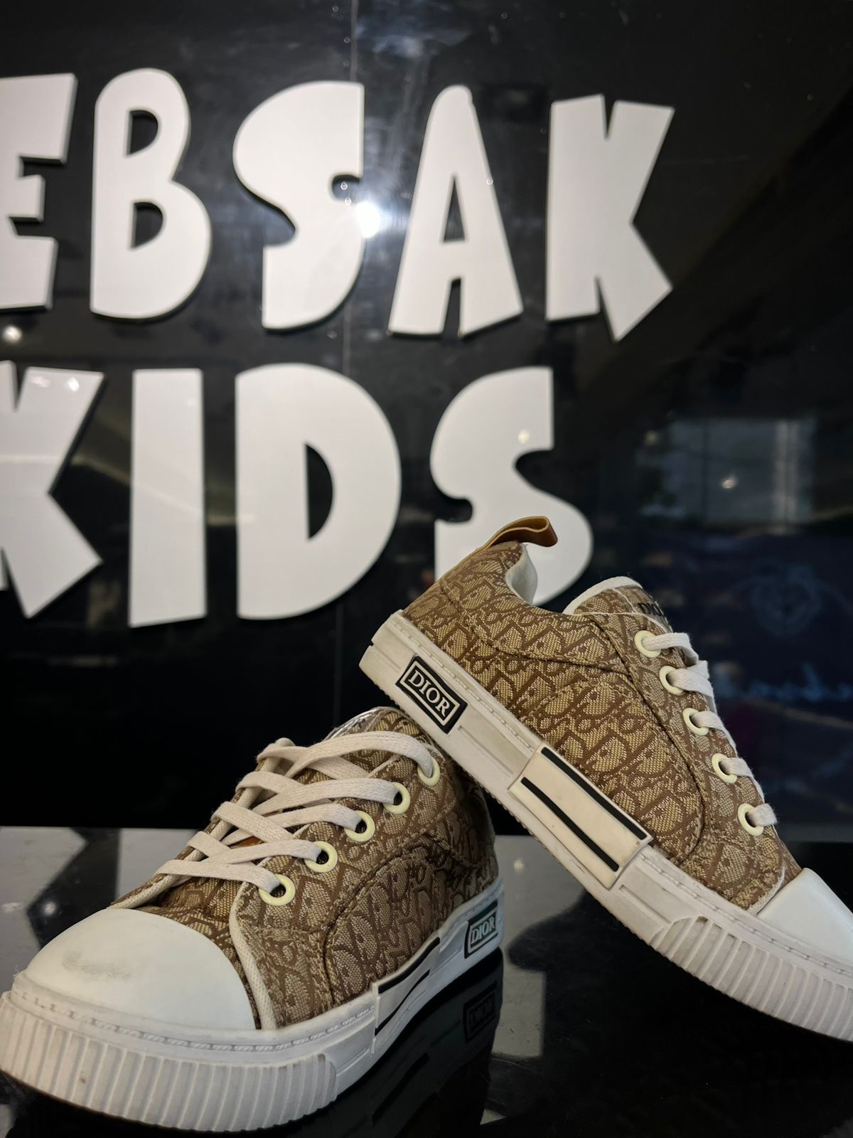 Dior - Kids Low-Top Sneakers - Beige Oblique Canvas