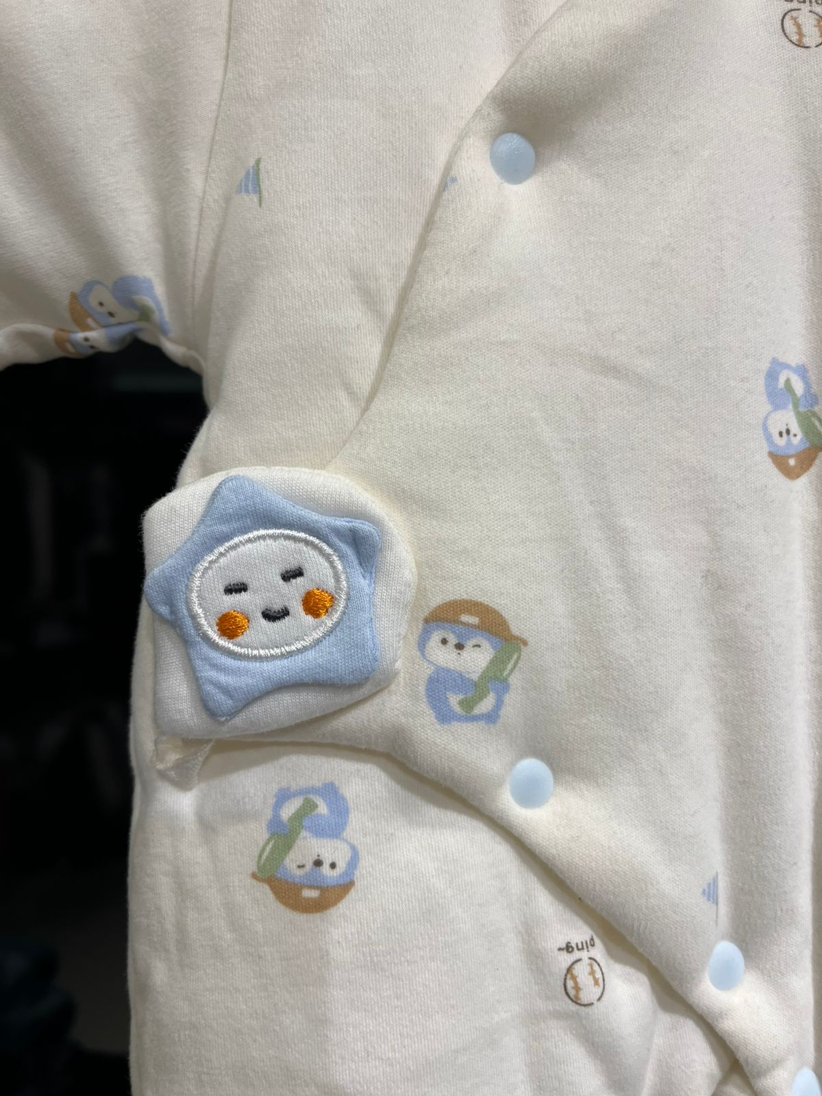 Fashion - Cozy Padded Baby Romper – Warm Winter Kimono Jumpsuit with Cute Animal Print