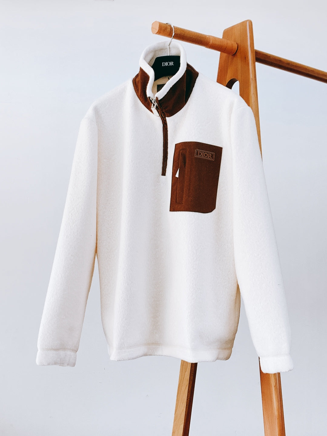Dior - Contrast Panel Sherpa Fleece Quarter-Zip