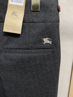 Burberry - London Charcoal Grey Wool Pleated Trousers