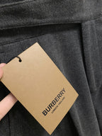Burberry - London Charcoal Grey Wool Pleated Trousers