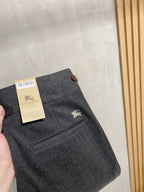 Burberry - London Charcoal Grey Wool Pleated Trousers