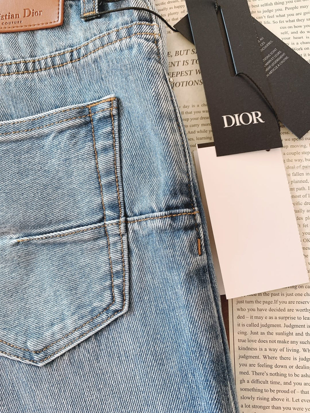 Dior - Wide-Leg Denim Jeans with Quilted Cuffs