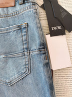 Dior - Wide-Leg Denim Jeans with Quilted Cuffs