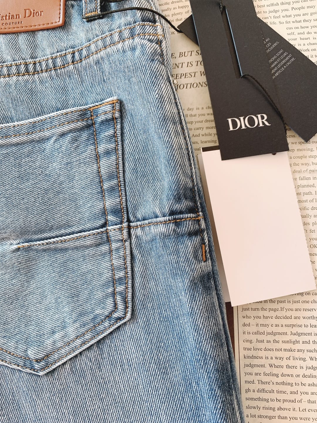 Dior - Wide-Leg Denim Jeans with Quilted Cuffs