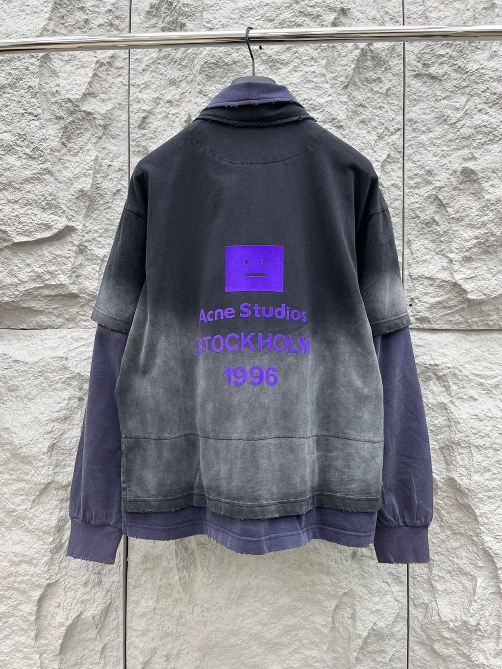 Acne Studios - Faded Layered Polo Shirt with Stockholm 1996 Logo
