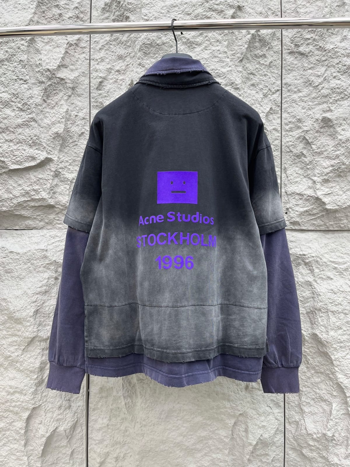 Acne Studios - Faded Layered Polo Shirt with Stockholm 1996 Logo