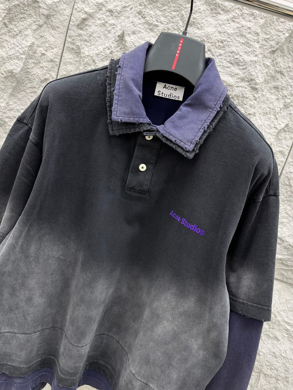 Acne Studios - Faded Layered Polo Shirt with Stockholm 1996 Logo