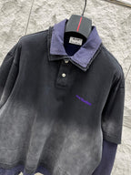 Acne Studios - Faded Layered Polo Shirt with Stockholm 1996 Logo