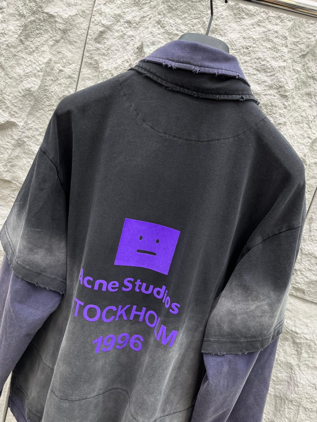 Acne Studios - Faded Layered Polo Shirt with Stockholm 1996 Logo