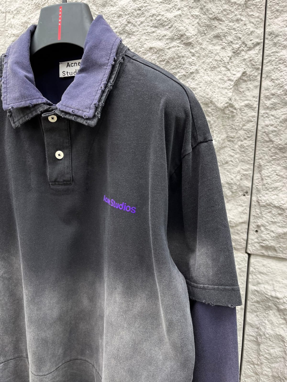 Acne Studios - Faded Layered Polo Shirt with Stockholm 1996 Logo