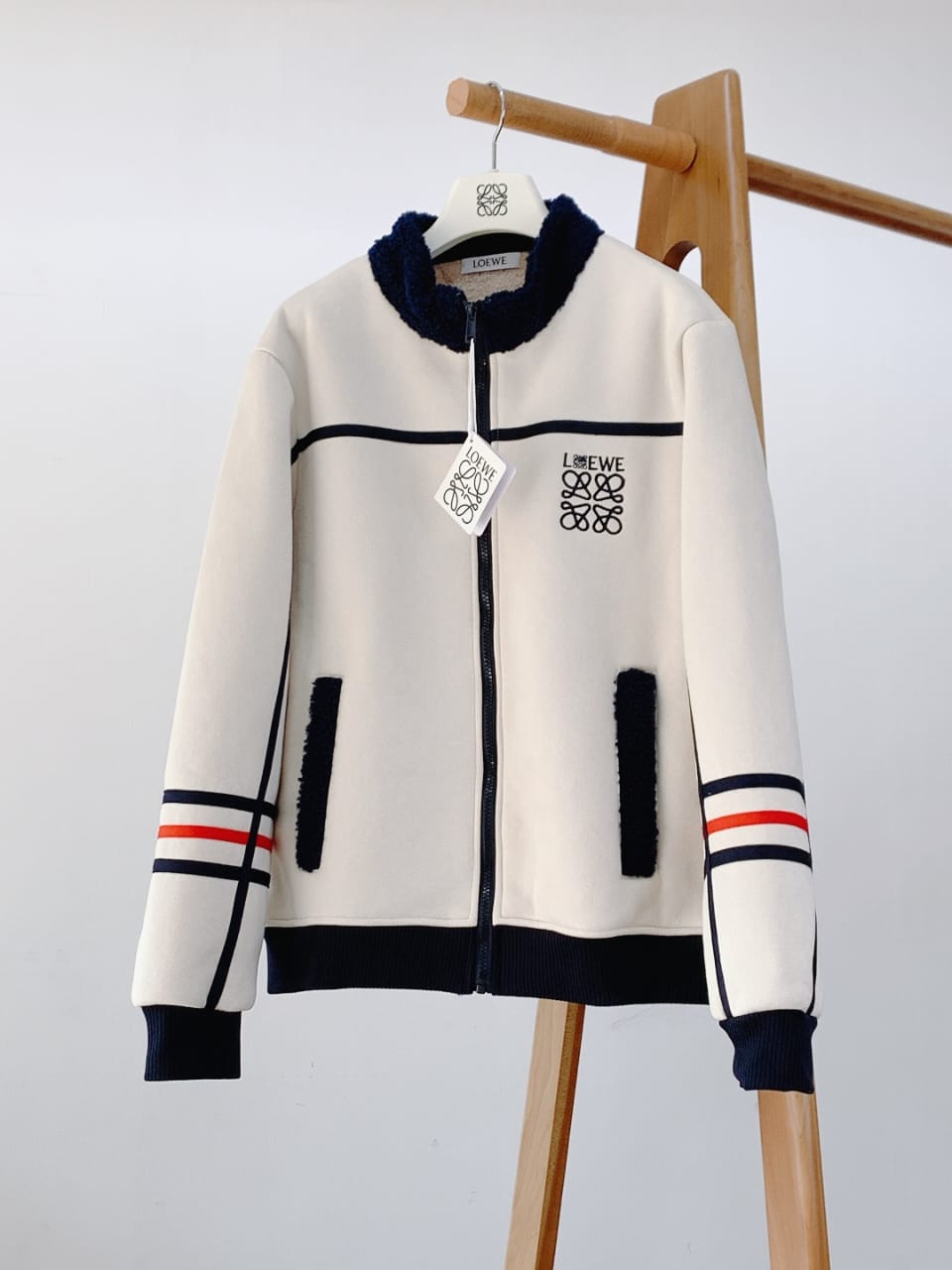 Loewe - Anagram Fleece Bomber Jacket with Sherpa Collar